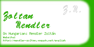 zoltan mendler business card