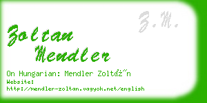 zoltan mendler business card